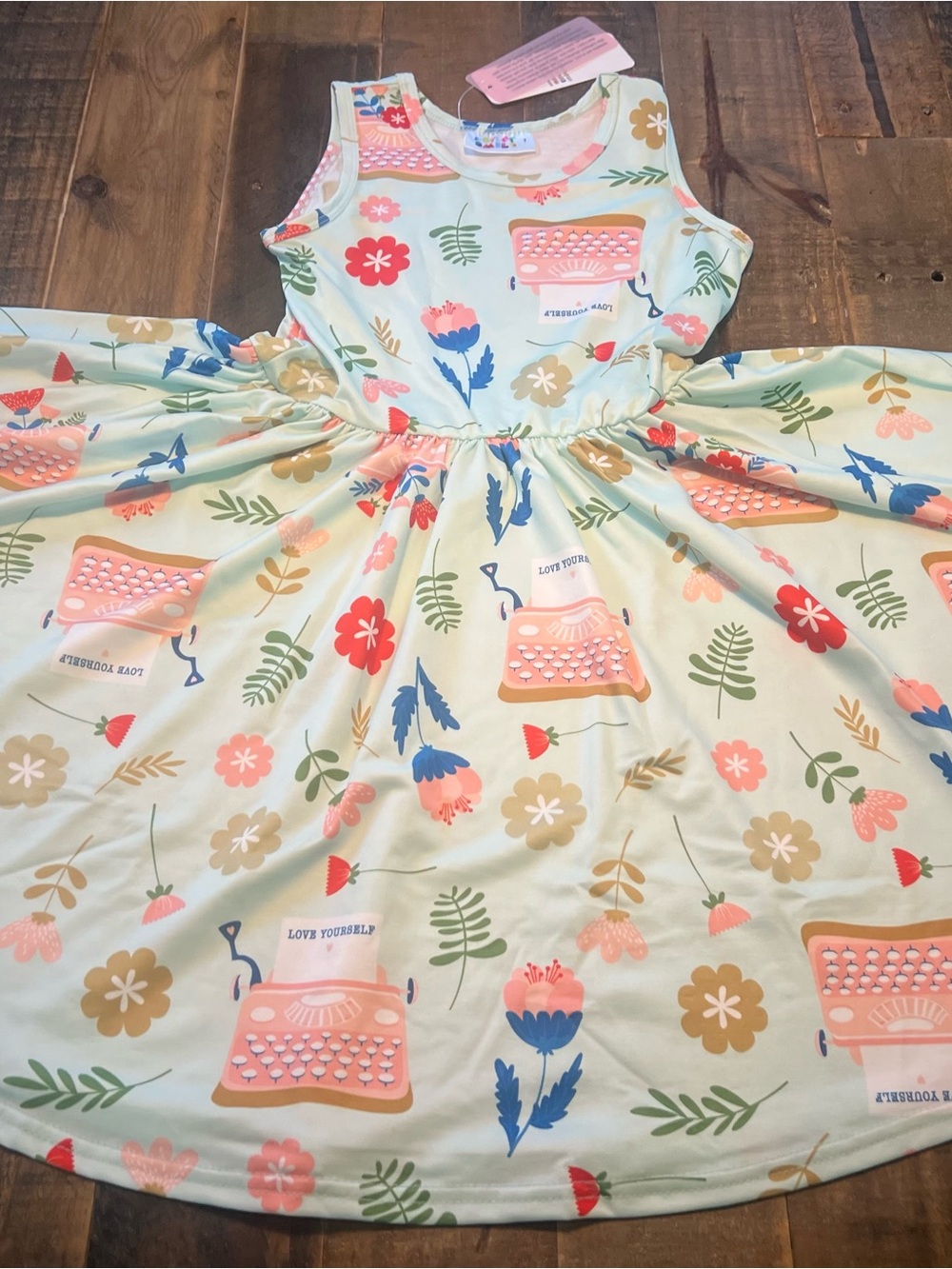 Dot Dot Smile size 7 girls typewriter tank twirl dress new